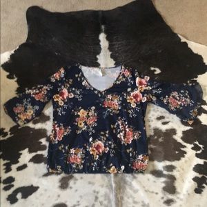 Floral top with banded waist
